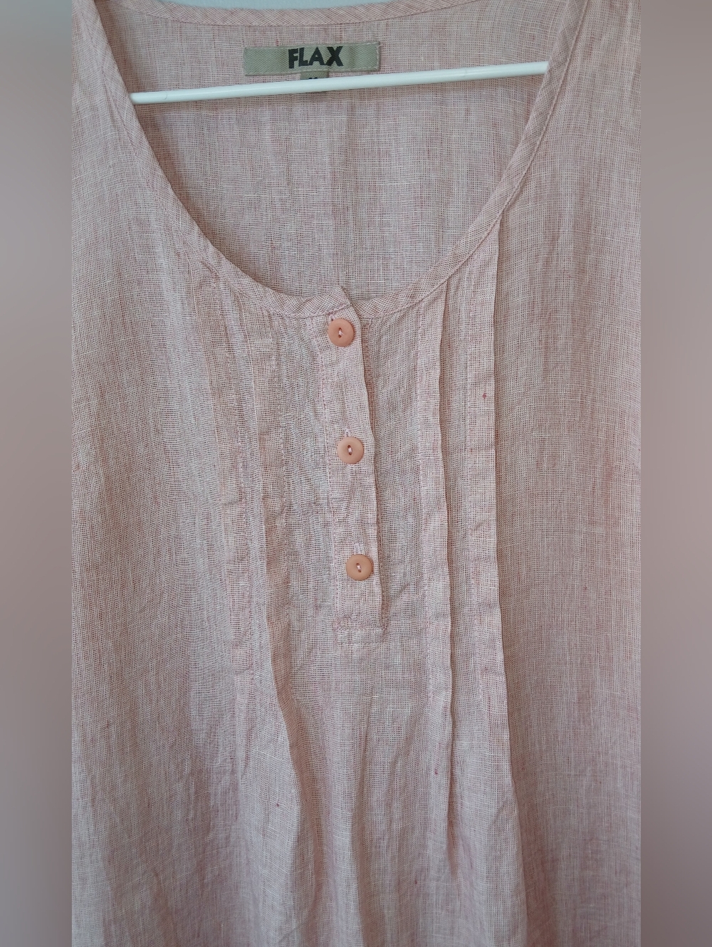 Flax 100% Linen Midi Dress Women Medium Minimalist Granola Girl Cottagecore - Picture 4 of 6